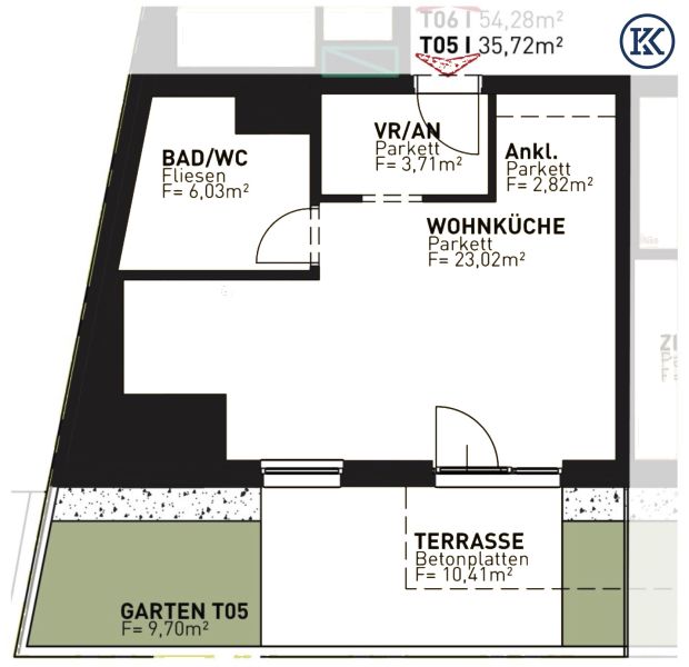 Fr�hst�ck auf der Terrasse, die Alte Donau vor der T�r: Provisionsfreie 1-Zimmer-Wohnung /  / 1210&nbsp;Wien, Floridsdorf / Wien 21.,  / Bild 2