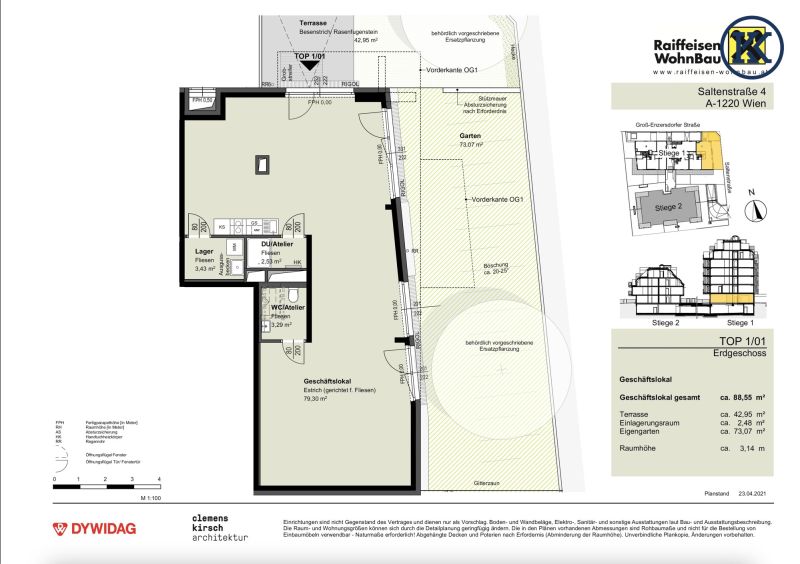 Lokal mit Garten und Terrasse ? im gemischten Baugebiet, ideal fr Frhstck und schnellen Imbiss /  / 1220 Wien, Donaustadt / Donaustadt / Bild 4