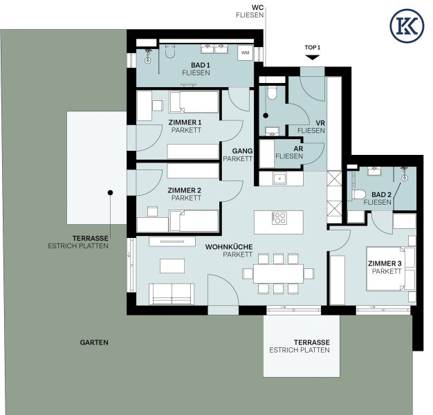 Ihr privater R�ckzugsort: Erdgeschoss-Wohnung mit XXL-Garten an der alten Donau