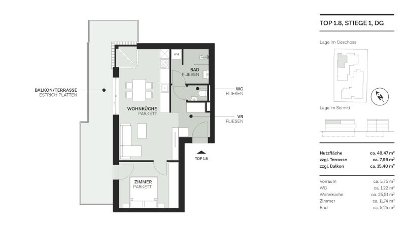 Über den Dächern Wiens: Repräsentative DG-Wohnung mit Skyline nahe der Alten Donau / / 1220 Wien, Donaustadt / Bild 9