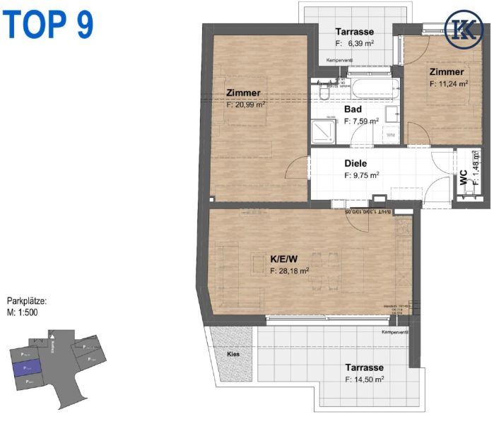 Dachgeschosswohnung in Top Lage, nahe Uno City /  / 1220 Wien, Donaustadt / Bild 7