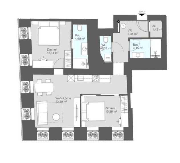 Sanierte Eigentumswohnung mit Widmung zur Kurzzeitvermietung /  / 1060&nbsp;Wien, Mariahilf / Bild 4