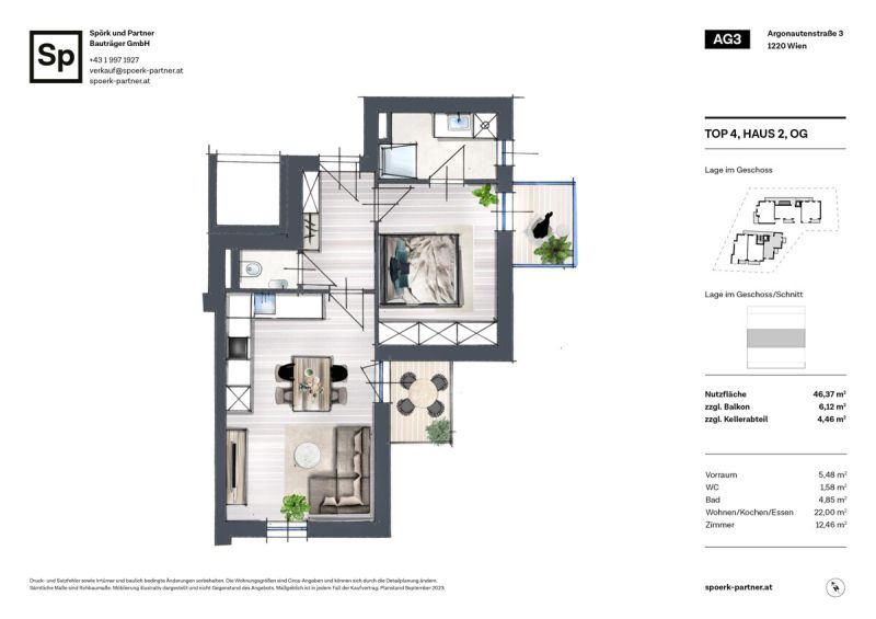 Eigentumswohnung an der Alten Donau - sofort beziehbar und provisionsfrei! /  / 1220 Wien, Donaustadt / Bild 7