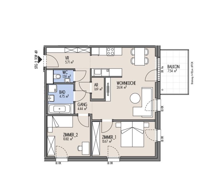 NordGlck - Kompakte 3-Zimmer-Wohnung ideal fr den Familienstart - Top 02-049 /  / 1210 Wien / Bild 1