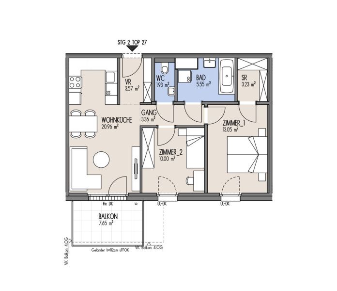 NordGlck - Kompakte 3-Zimmer-Wohnung ideal aufgeteilt, zum Top-Preis - Top 02-027 /  / 1210 Wien / Bild 1
