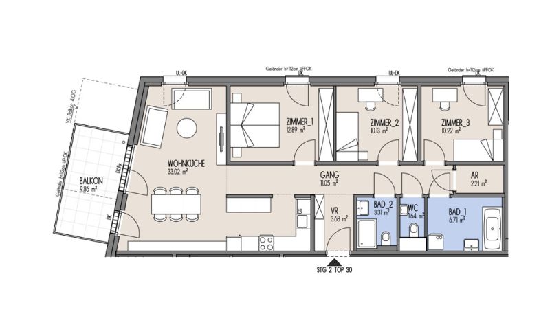 NordGlck - Einziehen, aufatmen, genieen 4-Zimmer-Wohnung Top-Aufteilung - Top 02-030 /  / 1210 Wien / Bild 1