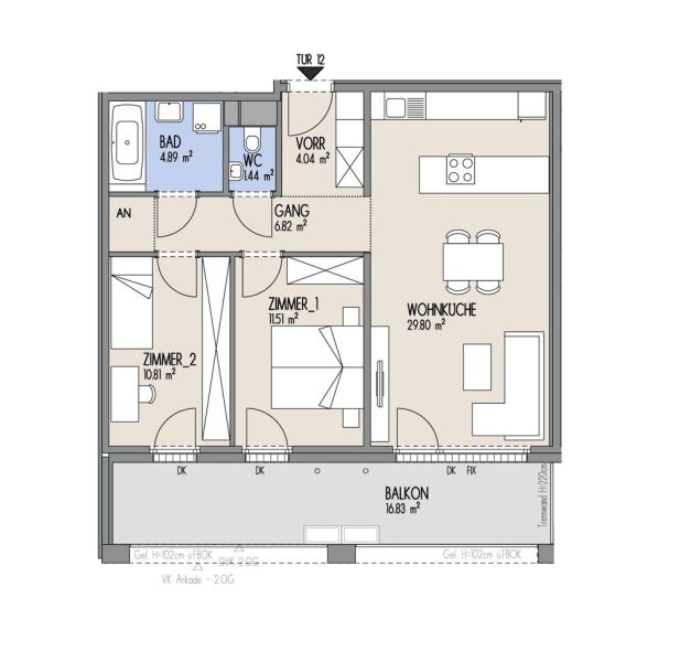 Hof am Park - Grozgige 3-Zimmer-Wohnung mit Westausrichtung direkt am Albert-Schultz- Park - Top 1.12 /  / 1220 Wien / Bild 1