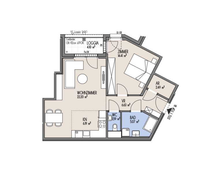 NordGlck - 2-Zimmer Wohnung mit Balkon - Top 01-016 /  / 1210 Wien / Bild 1