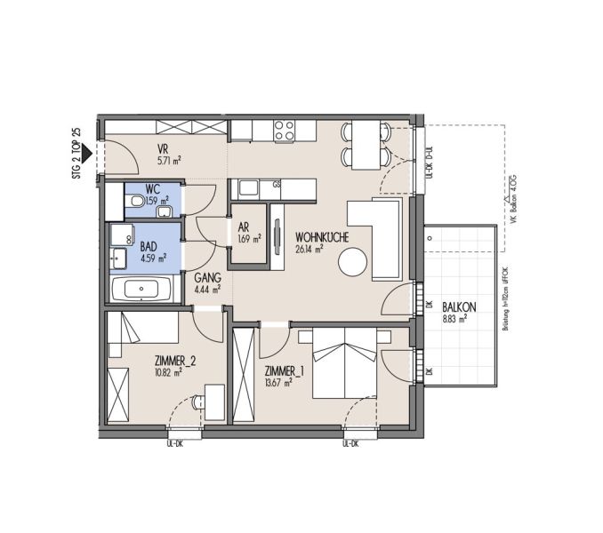 NordGlck - Anlage mit Zukunft 3-Zimmer-Wohnung in gefragtem Format - Top 02-025 /  / 1210 Wien / Bild 1