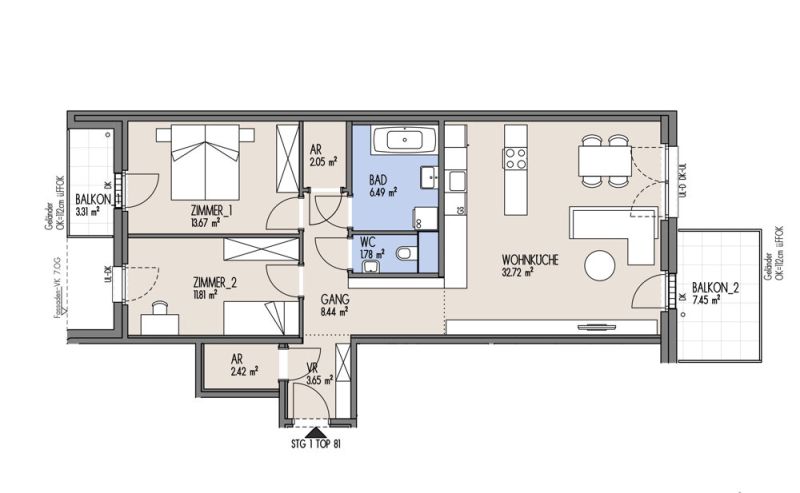 NordGlck - der perfekte Start ins Familienleben 3 Zimmer mit schner Aufteilung - Top 01-081 /  / 1210 Wien / Bild 1