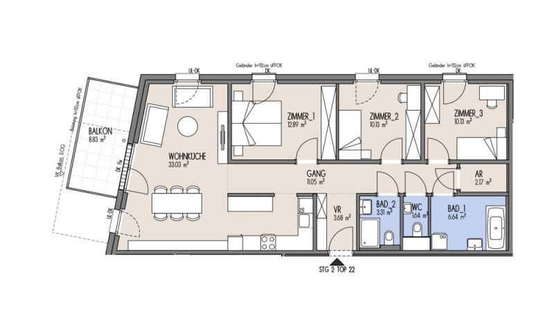 NordGlck - Grozgig wohnen mit Stil 4-Zimmer-Wohnung Top-Aufteilung - Top 02-022 /  / 1210 Wien / Bild 1