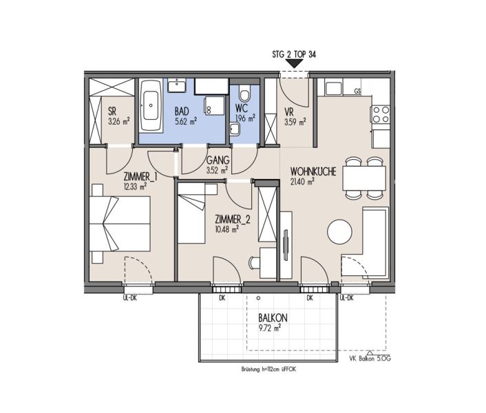 NordGlck - Investieren mit Verstand 3-Zimmer-Wohnung mit guter Raumaufteilung - Top 02-034 /  / 1210 Wien / Bild 1