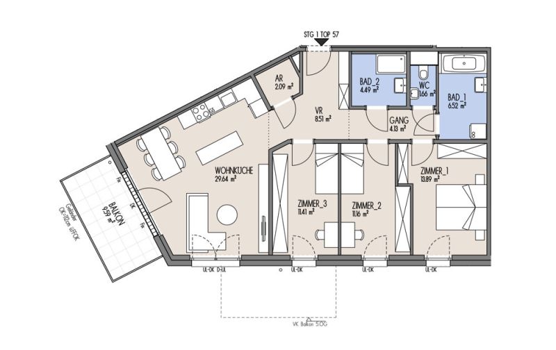 NordGlck - Mehr Raum fr weniger Geld - 4 Zimmer ? perfekt geschnitten -TOP 01-057 /  / 1210 Wien / Bild 1