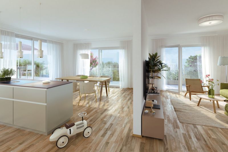 Hof am Park - Kompakte 3-Zimmer-Wohnung mit Balkon und Blick in den Albert-Schultz-Park - Top 1.28 /  / 1220&nbsp;Wien / Bild 4