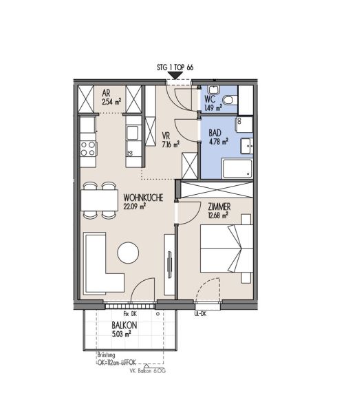 NordGlck - Kompakte 2-Zimmer-Wohnung - Ideal aufgeteilt, zum fairen Preis - TOP 01-066 /  / 1210 Wien / Bild 1