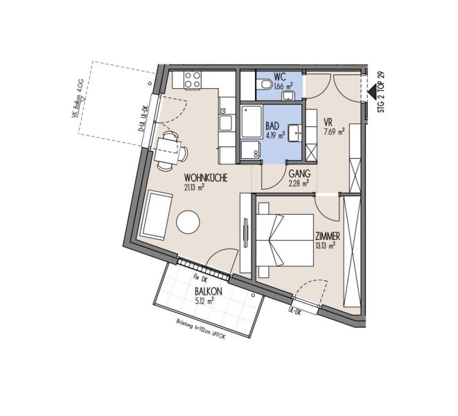 NordGlck - Solide Investition mit Zukunft 2-Zimmer-Wohnung mit Top-Grundriss - Top 02-029 /  / 1210 Wien / Bild 1