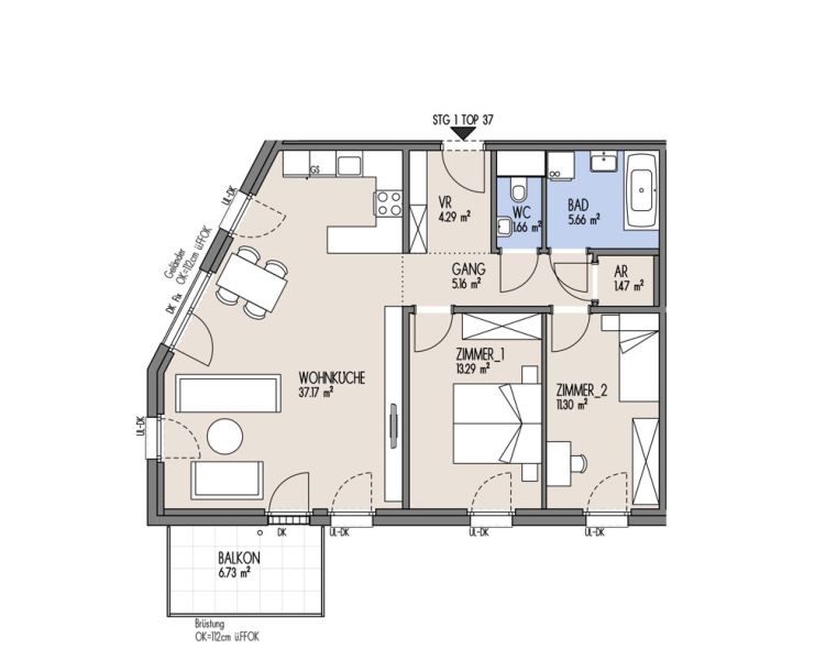 NordGlck - Der perfekte Start ins Familienleben - 3 Zimmer mit schner Aufteilung - Top 01-037 /  / 1210 Wien / Bild 1