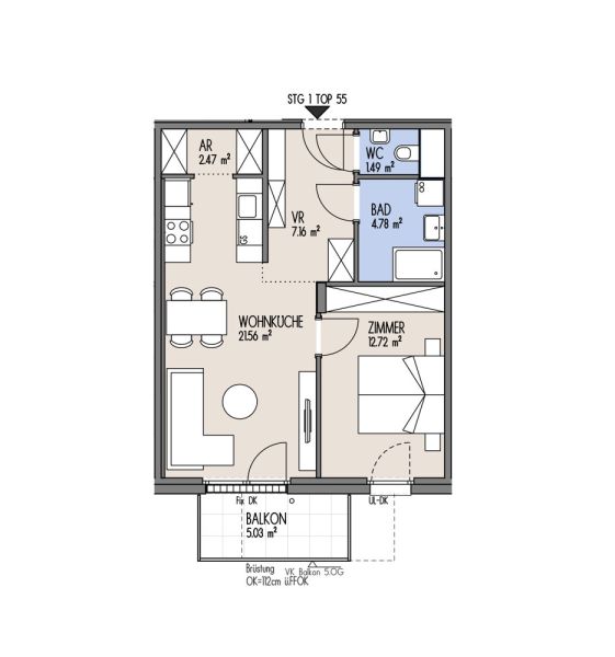 NordGlck - 2-Zimmer Wohnung mit Balkon - Top 01-055 /  / 1210 Wien / Bild 1