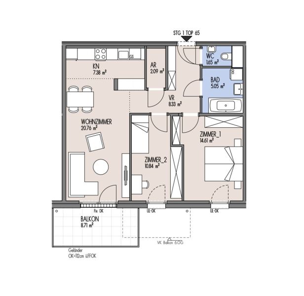 NordGlck - Kompakte 3-Zimmer-Wohnung - Ideal aufgeteilt, zum fairen Preis - TOP 01-065 /  / 1210 Wien / Bild 1