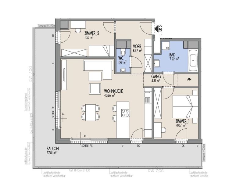 Hof am Park - 3-Zimmer-Wohnung mit traumhafter Ost-West-Aussicht - Top 1.51 /  / 1220 Wien / Bild 1