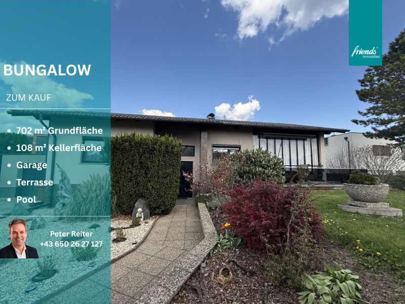 Bungalow mit Partykeller, Pool, Garage