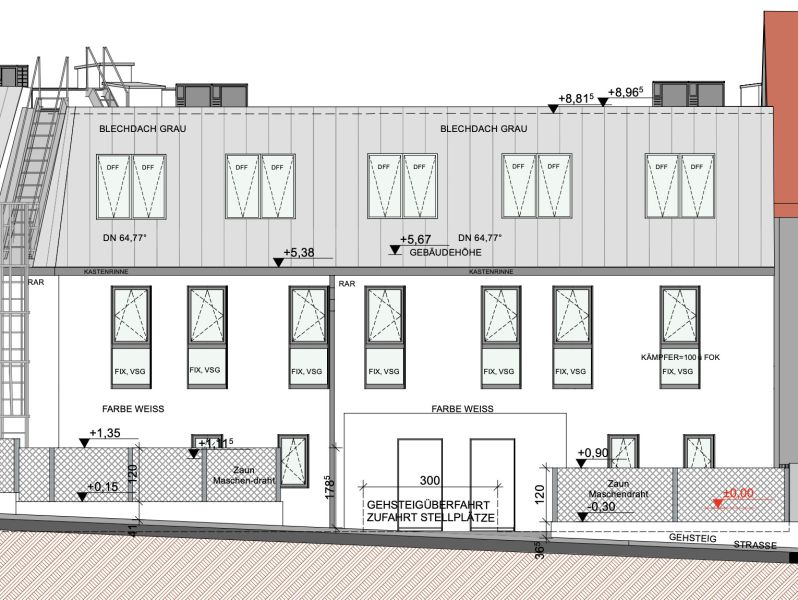 Bewilligtes Bauprojekt mit 4 Husern