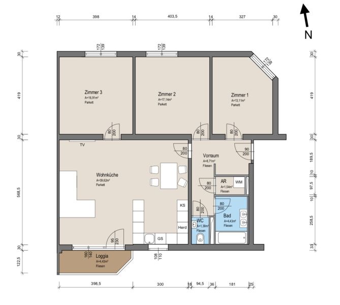 Neu sanierte 4-Zimmer Wohnung mit Loggia /  / 2353 Guntramsdorf / Bild 10