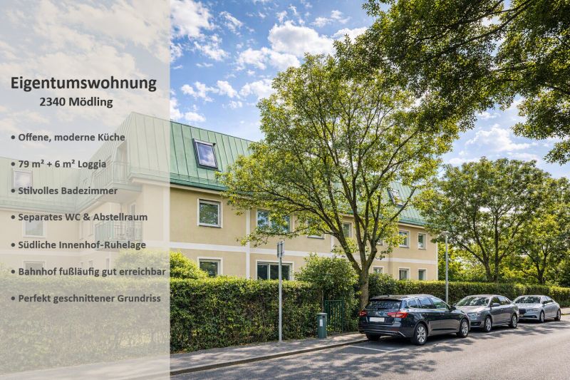 Stilvolle, helle Wohnung mit südlicher Außenfläche in ruhiger Innenhoflage ? MÖDLING