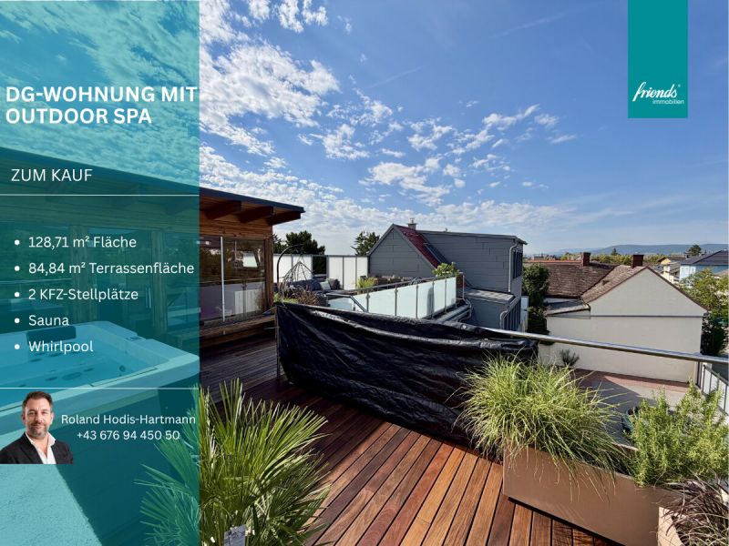 Traumhafte DG-Wohnung mit phantastischem Outdoor Spa Bereich!