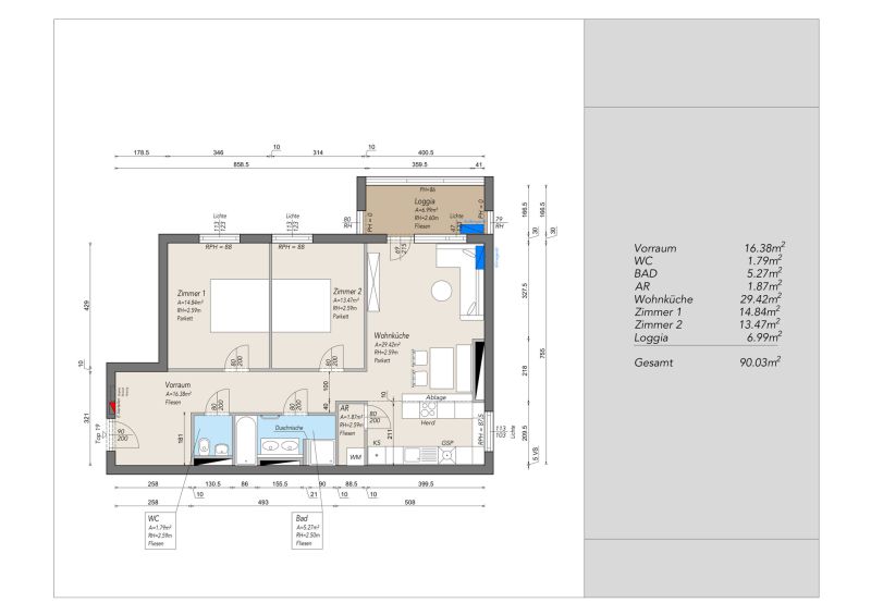 vermietete 3-Zimmer-Wohnung, Erstbezug nach Sanierung /  / 2351 Wiener Neudorf / Bild 4