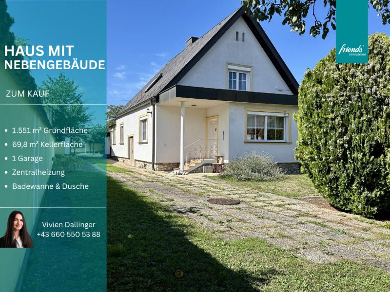Großzügiges Einfamilienhaus mit großem Grundstück, Nebengebäuden & viel Potenzial in Trausdorf