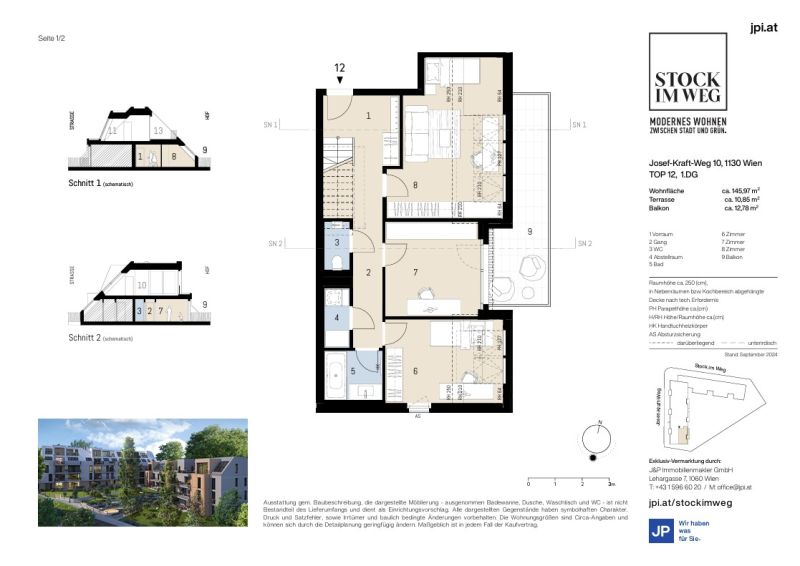Exklusive 5-Zimmer-Dachgeschoss-Maisonette mit Balkon, Terrasse & Fernblick in Ober St. Veit zu kaufen in 1130 Wien /  / 1130&nbsp;Wien / Bild 13