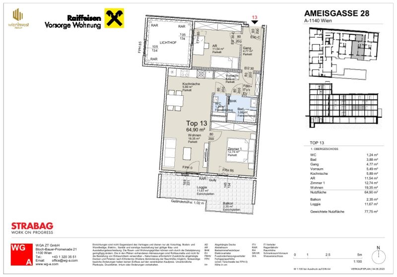 Loggiawohnung im 1. Obergescho� - ideal f�r Homeoffice - bezugsfertig mit Einbauk�che zu kaufen in 1140 Wien /  / 1140&nbsp;Wien / Bild 1