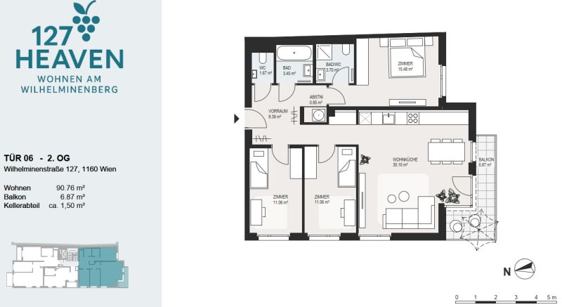 Family Living am Wilhelminenberg - 4 Zimmer mit Balkon - jetzt Verkaufsstart - kaufen in 1160 Wien /  / 1160&nbsp;Wien / Bild 4