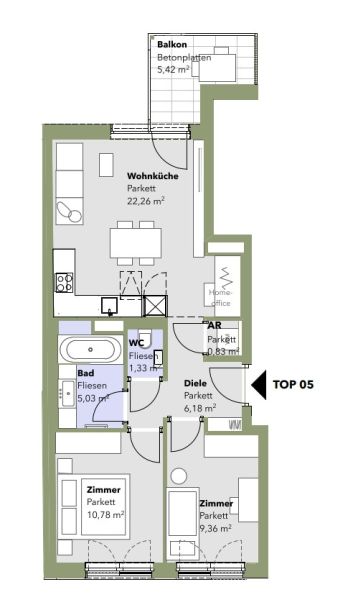 Smart geschnittene Balkonwohnung im Erstbezug - U3-Anbindung - zu kaufen in 1140 Wien /  / 1140&nbsp;Wien / Bild 0
