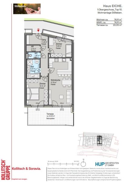 PROVISIONSFREI: 3 Zimmer Neubauwohnung mit 20m� Terrasse mit traumhaften Wienerwaldblick - zu kaufen in 2391 Kaltenleutgeben /  / 2391&nbsp;Kaltenleutgeben / Bild 7