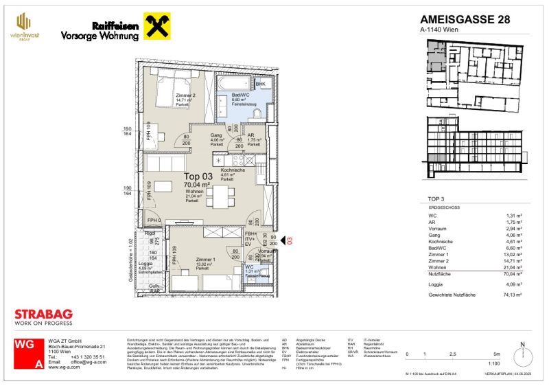 Familienwohnung im Erdgescho� - 3 Zimmer mit Loggia - bezugsfertig zu kaufen in 1140 Wien /  / 1140&nbsp;Wien / Bild 0
