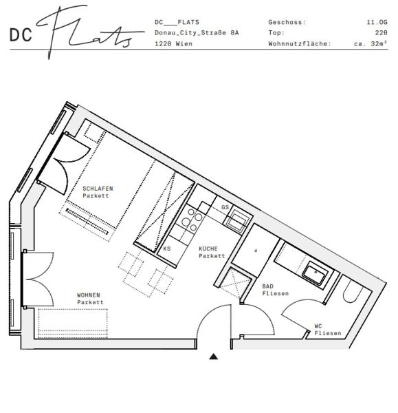 Smarte 1 Zimmer-Wohnung ? Erstbezug in den DC Flats - zu mieten in 1220 Wien /  / 1220&nbsp;Wien / Bild 3