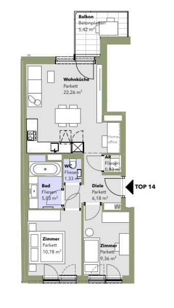 Kompakte 3-Zimmer-Wohnung mit hofseitigem Balkon - im Erstbezug zu kaufen in 1140 Wien / / 1140 Wien / Bild 0