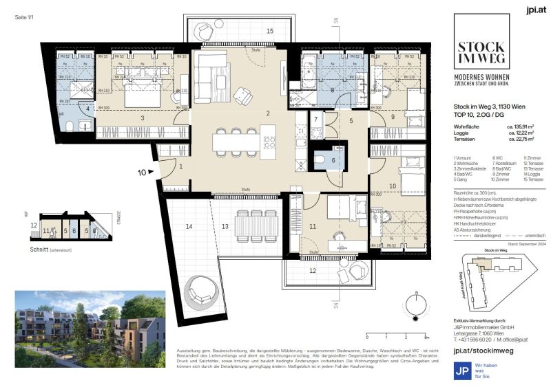 Gro�z�gige 5-Zimmer-Dachwohnung mit Terrasse und Weitblick zu kaufen in 1130 Wien /  / 1130&nbsp;Wien / Bild 5