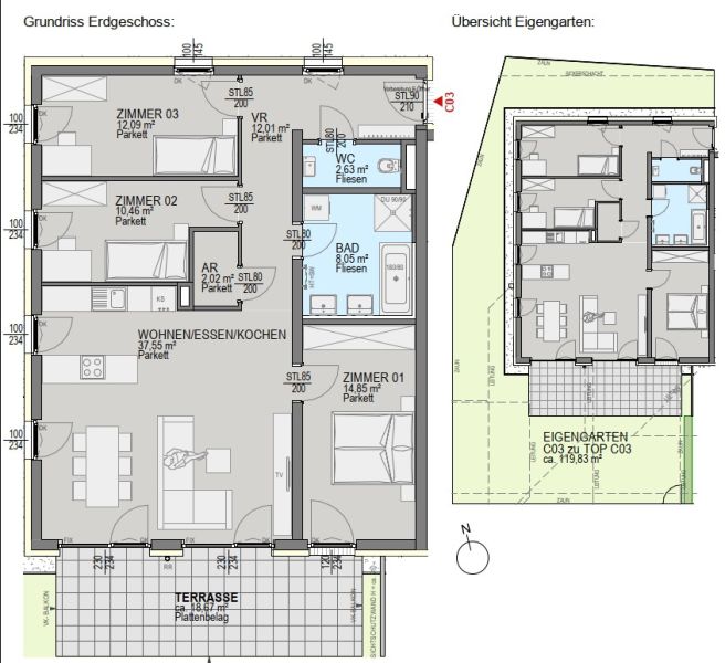 Luxuri�se Neubauwohnung mit gro�z�gigem Eigengarten in Graz! /  / 8054&nbsp;Graz / Bild 1