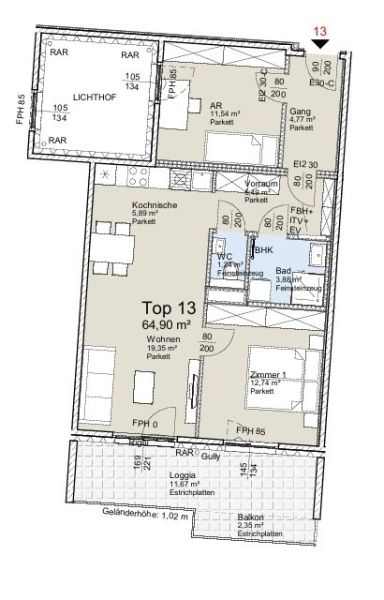 Loggiawohnung im 1. Obergeschoß - ideal für Homeoffice - bezugsfertig mit Einbauküche zu kaufen in 1140 Wien / / 1170 Wien, Hernals / Bild 5