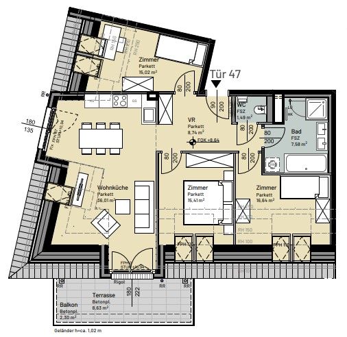 4-Zimmer-Wohnung mit Terrasse in Grünruhelage - SOFORT in 1210 Wien zu mieten / / 1210 Wien / Bild 3