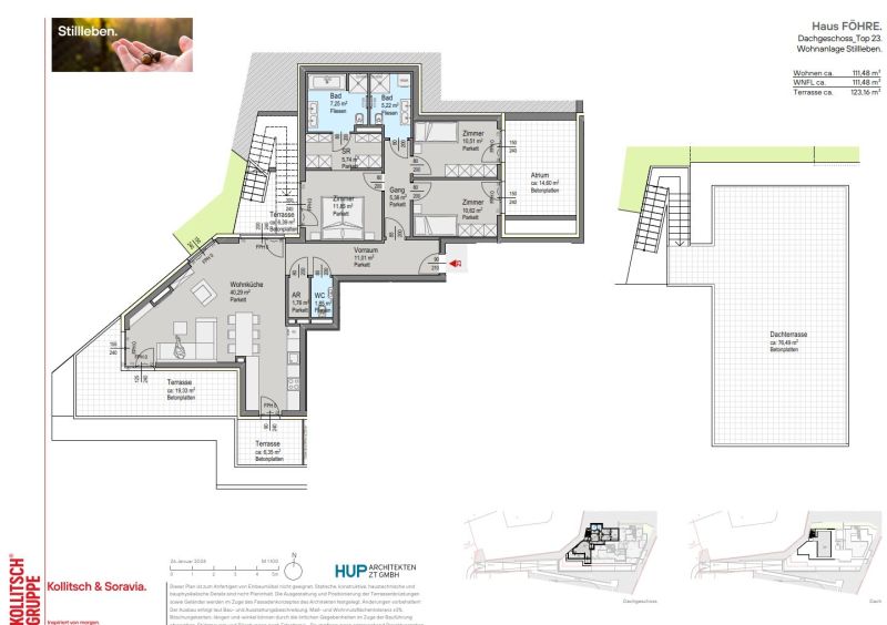 PROVISIONSFREI: Penthouse-Feeling mit 3 Terrassen, Atrium und Dachterrasse mit Wienerwaldblick - 4 Zimmer - Wohnung zu kaufen in 2391 Kaltenleutgeben /  / 2391&nbsp;Kaltenleutgeben / Bild 7