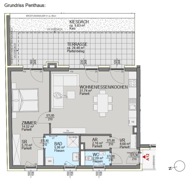 Moderne Penthaus-Wohnung im Neubauprojekt mit Terrasse in Graz! /  / 8054&nbsp;Graz / Bild 1