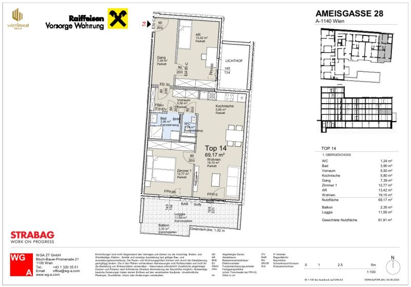 Durchdachte 2,5-Zimmer-Wohnung mit praktischer Raumaufteilung und einer gro�en Freifl�che - bezugsfertig zu kaufen in 1140 Wien /  / 1140&nbsp;Wien / Bild 0