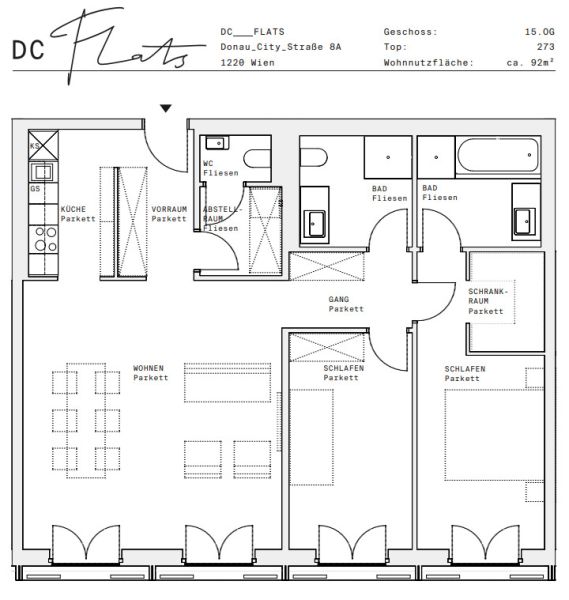 3-Zimmer-Wohnung mit 2 Bädern ? Erstbezug in den DC Flats - zu mieten in 1220 Wien / / 1220 Wien / Bild 6