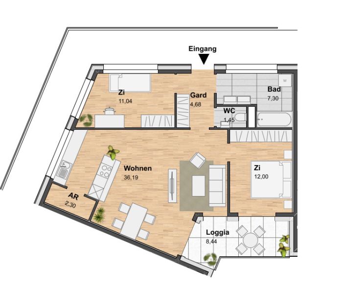3 ZIMMERWOHNUNG MIT BALKON -1.MONAT MIETFREI - 8020 GRAZ / / 8020 Graz / Bild 1