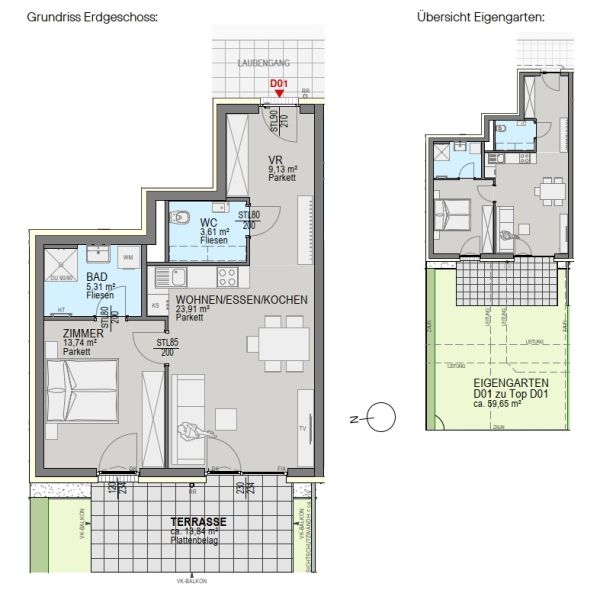 Luxuriöse Neubauwohnung mit großzügigem Eigengarten in Graz! / / 8054 Graz / Bild 1