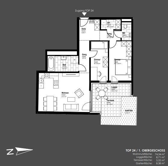 Zentrale Lage am Hauptplatz - Gartenwohnung mit 3 Zimmern - zu kaufen in 2320 Schwechat / / 2320 Schwechat / Bild 0